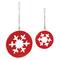 Red Wood Snowflake Cut-Out Ornaments Set